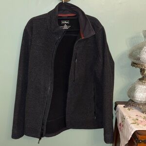L.L. Bean Fleece Jacket Men’s XL Charcoal Gray Full Zip Outdoor Casual